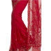 Ada Exclusive Handicrafted Red Faux Georgette Saree With Blouse